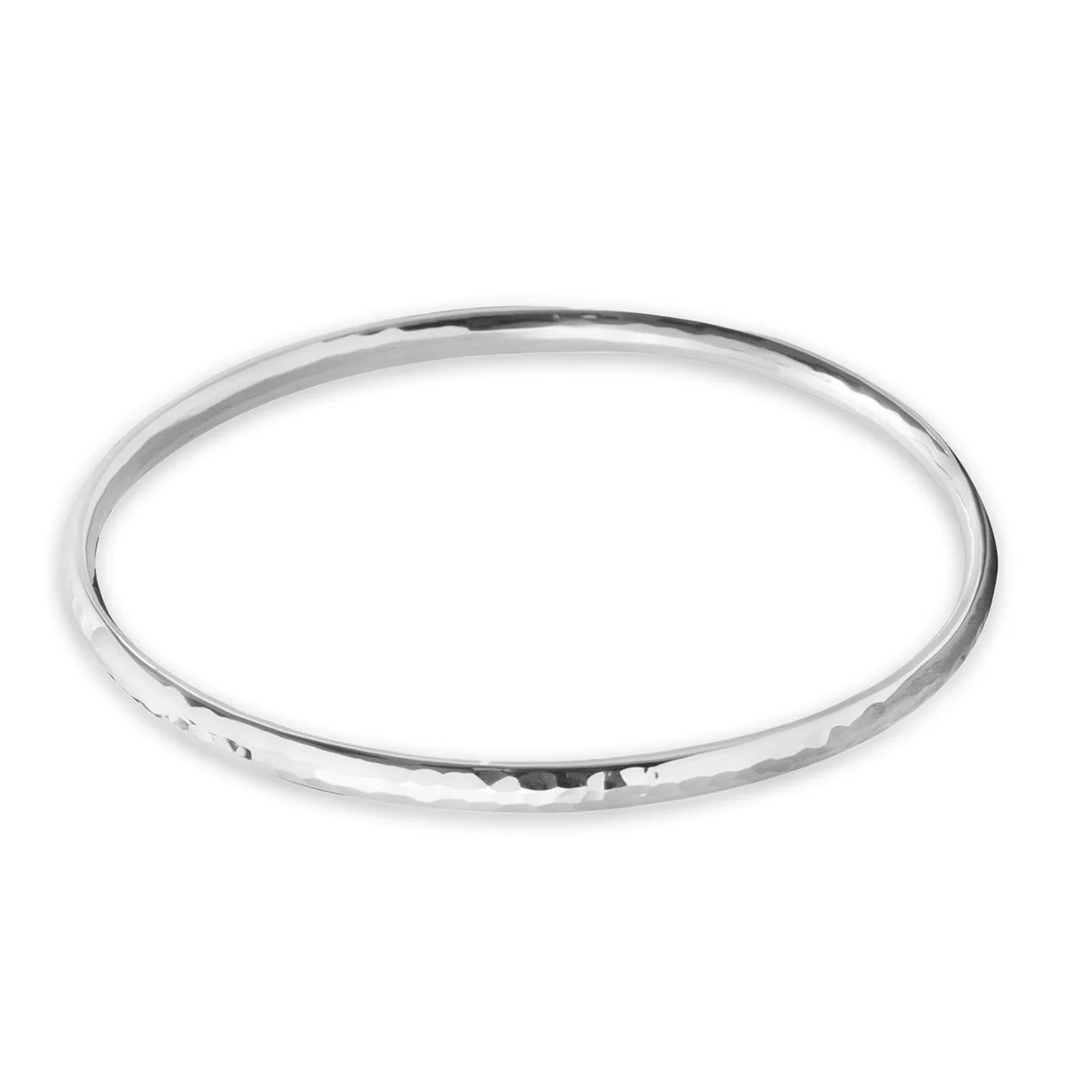 Silver Bangle No.2 - Classic Hammered 4mm - Image 3