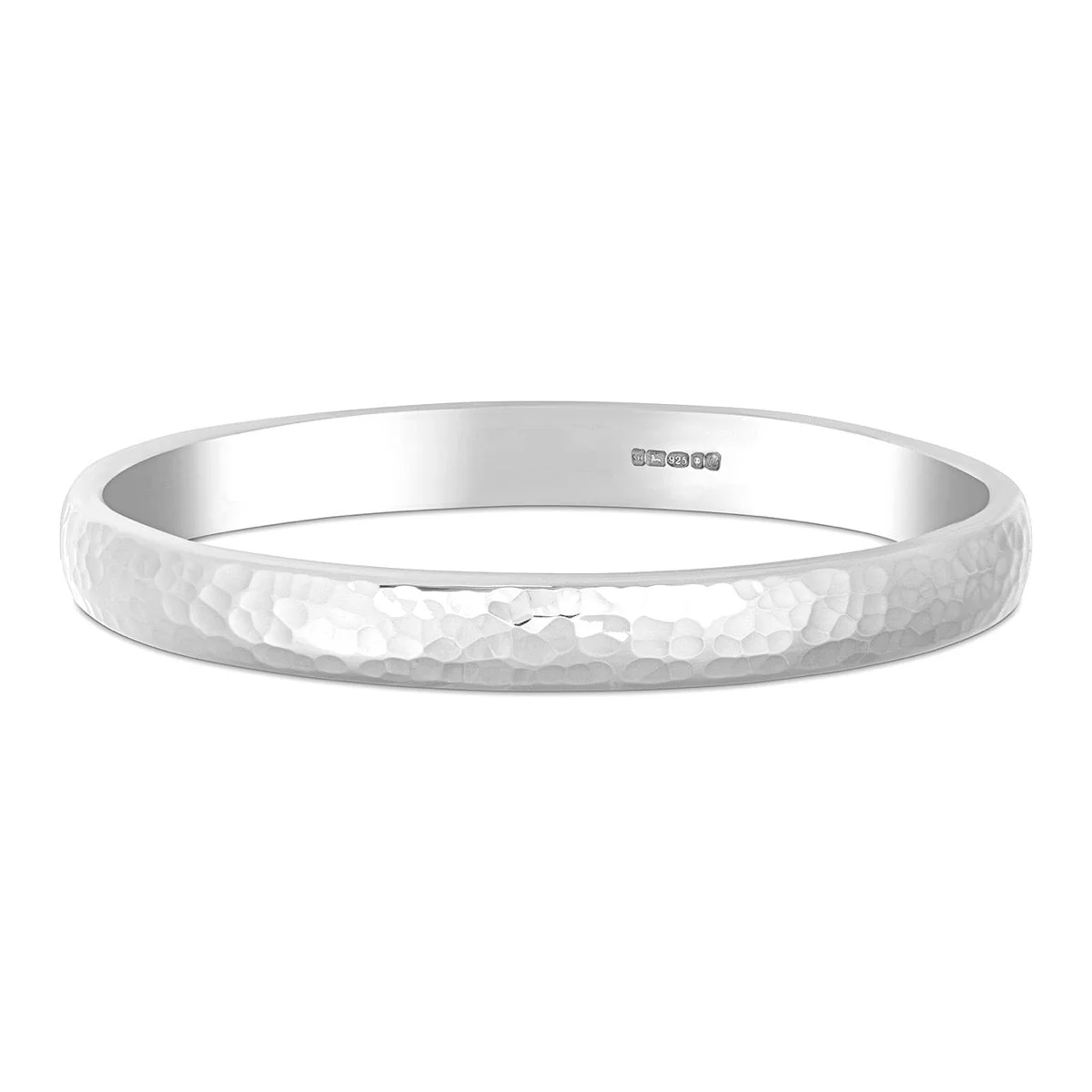 Silver Bangle No.2 - Chunky Hammered 8mm - Image 5