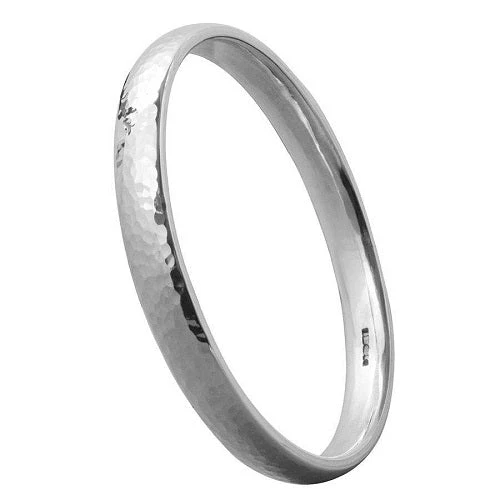 Silver Bangle No.2 - Chunky Hammered 8mm - Image 7