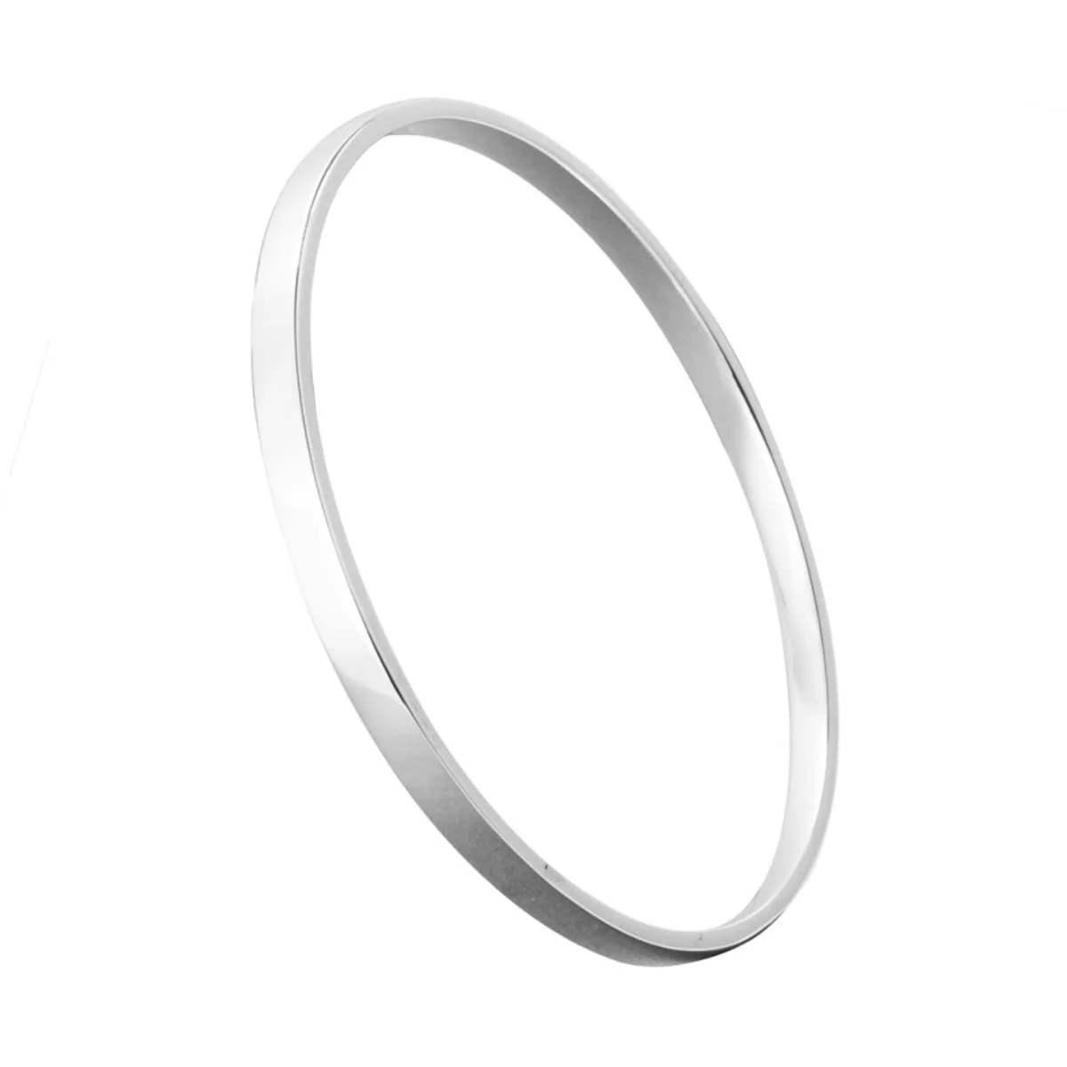 Silver Bangle No.3 - Classic Flat 4mm - Image 4