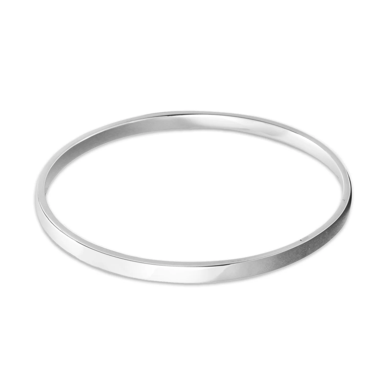 Silver Bangle No.3 - Classic Flat 4mm - Image 5