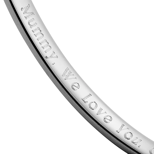 Silver Bangle No.3 - Flat Hammered 4mm - Image 3