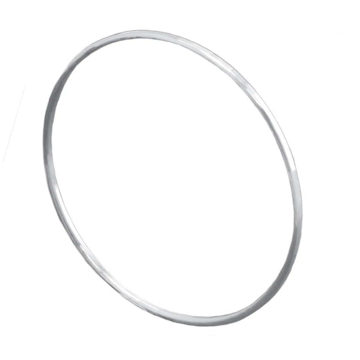 Silver Bangle No.1  - Skinny Beaten 2.5mm - Image 3