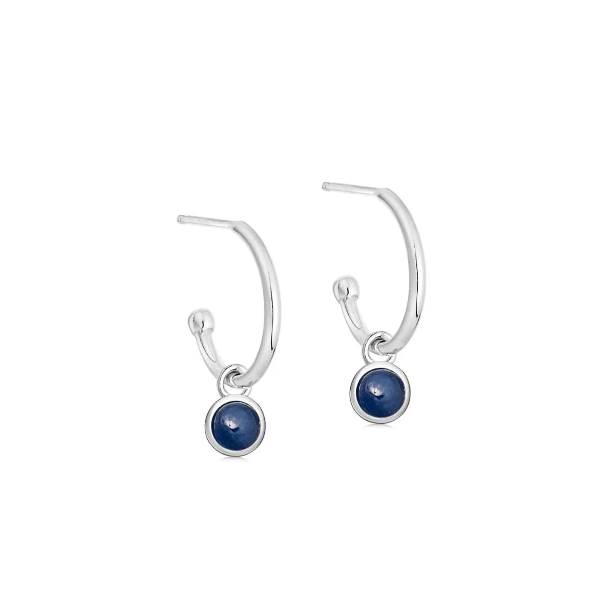 Silver Birthstone Hoop Earrings - Image 11