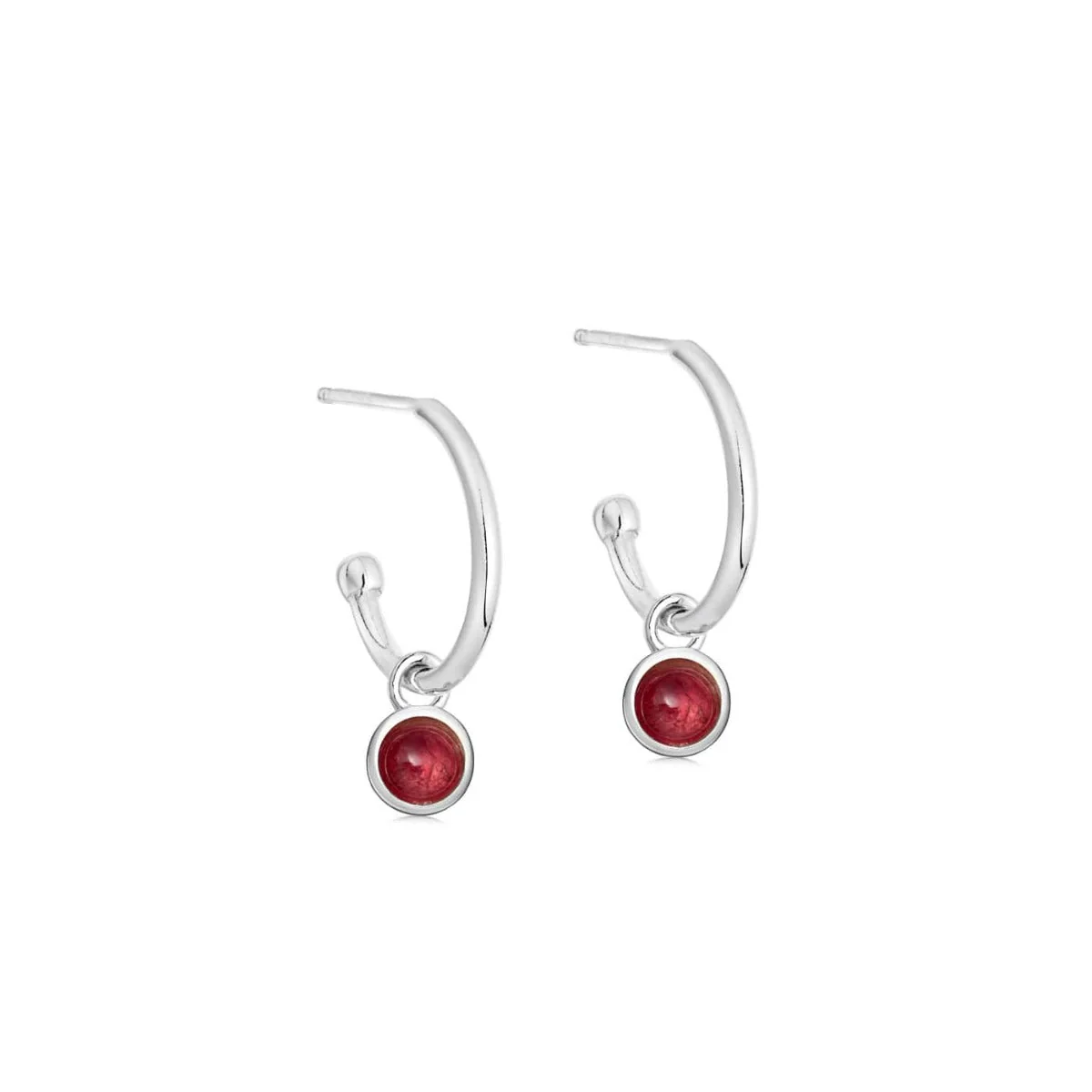 Silver Birthstone Hoop Earrings - Image 12