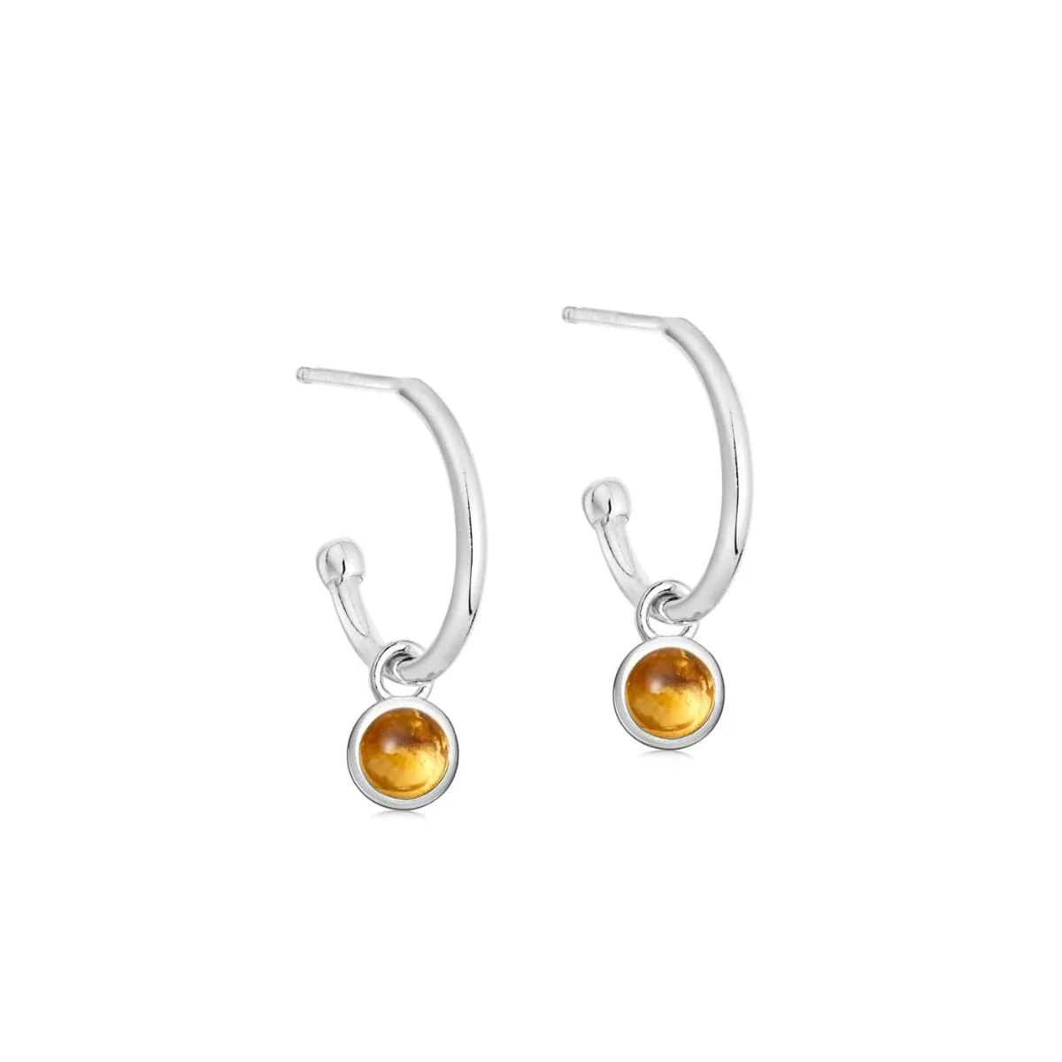 Silver Birthstone Hoop Earrings - Image 13