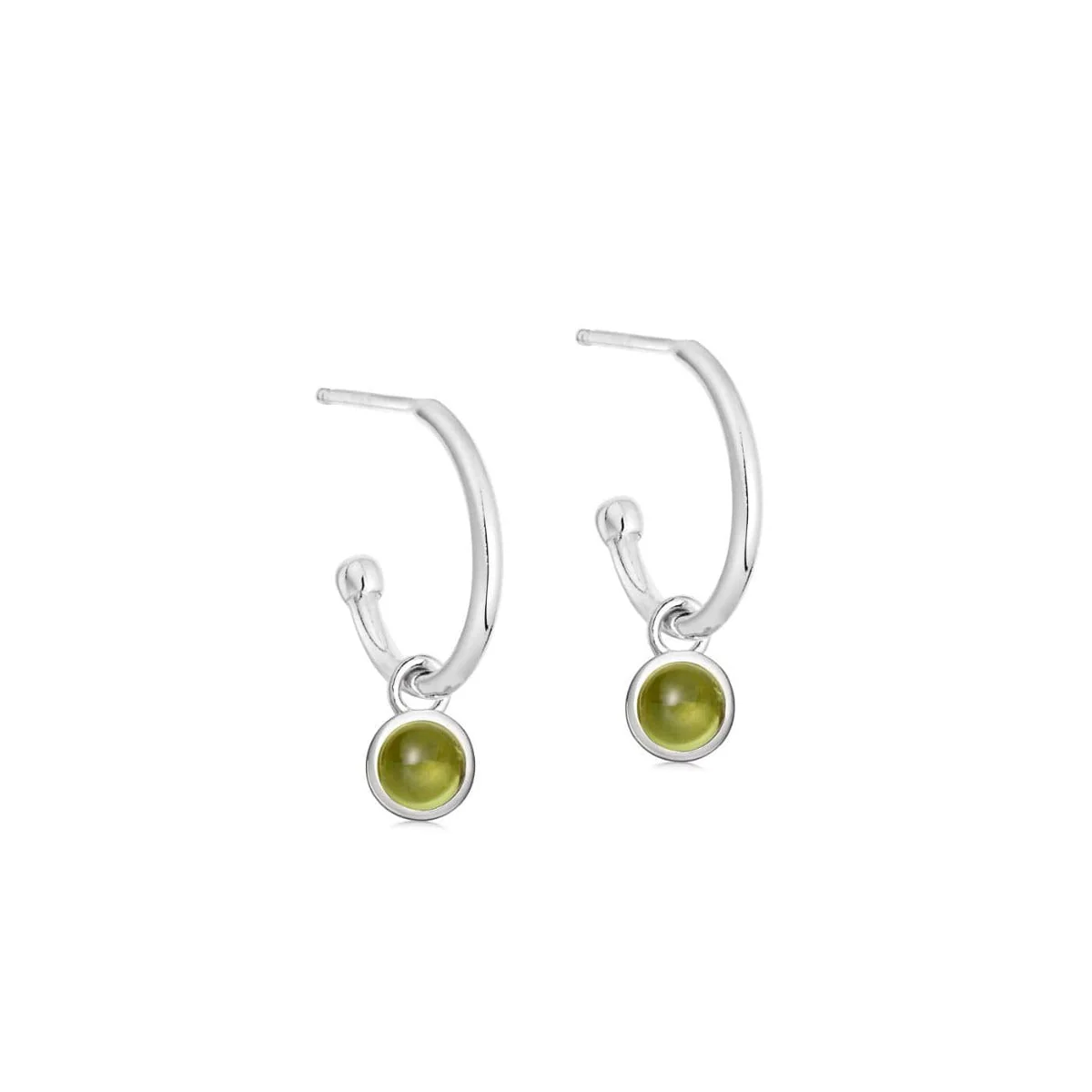 Silver Birthstone Hoop Earrings - Image 3