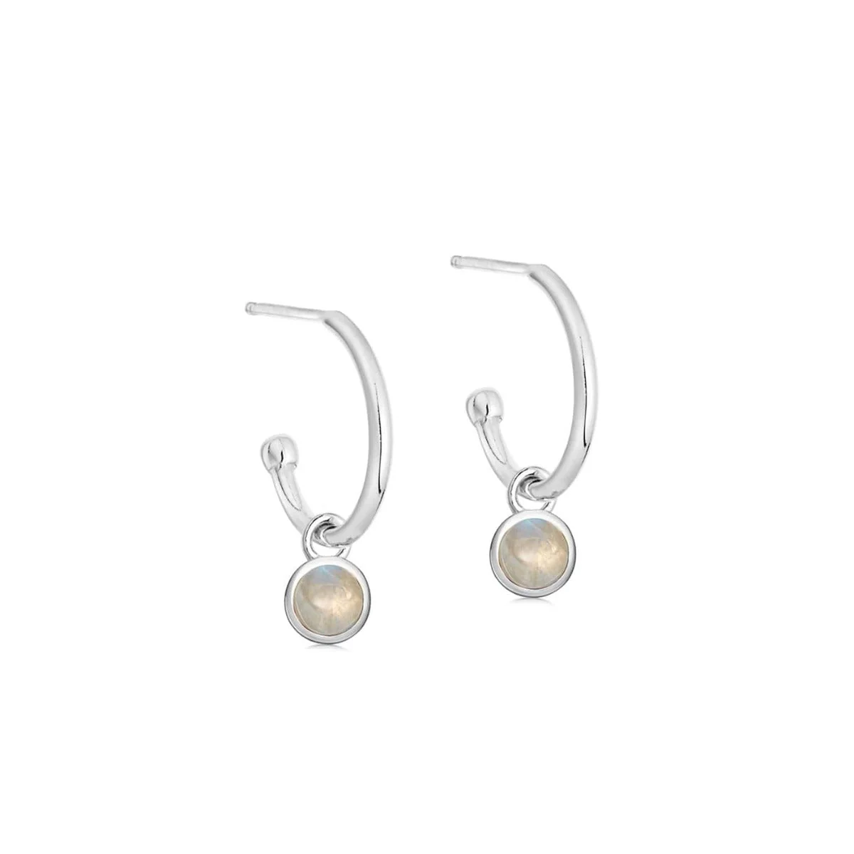 Silver Birthstone Hoop Earrings - Image 5
