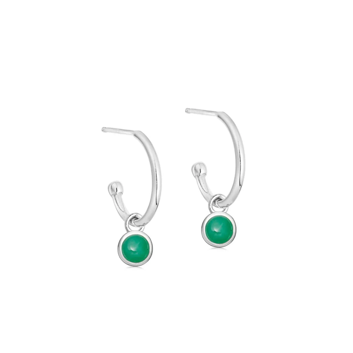 Silver Birthstone Hoop Earrings - Image 6