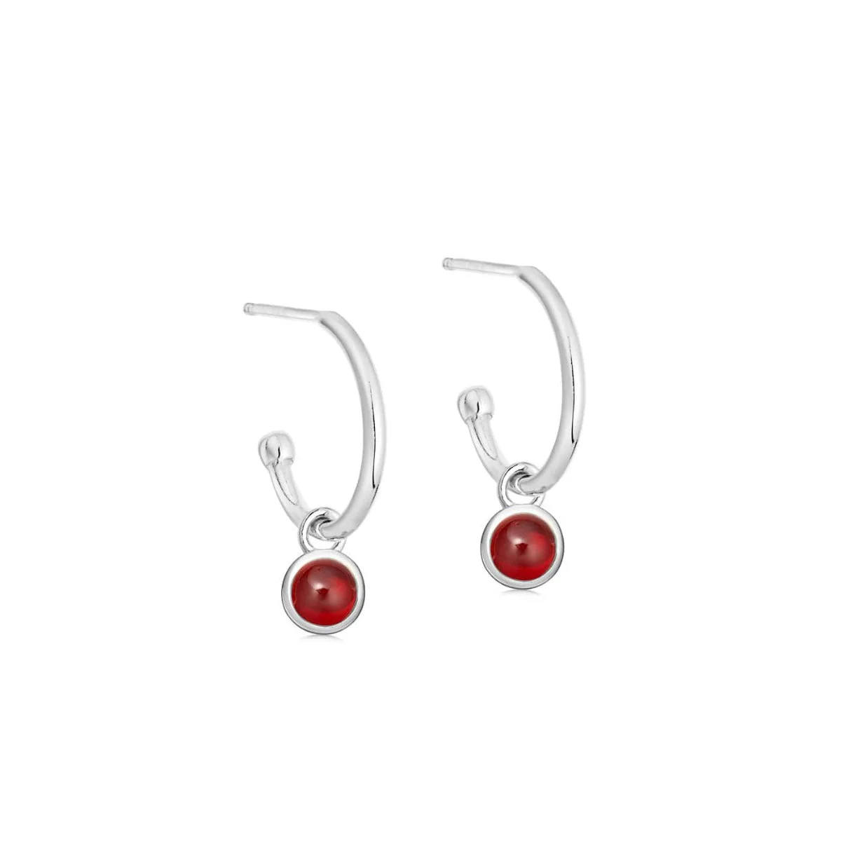 Silver Birthstone Hoop Earrings - Image 7