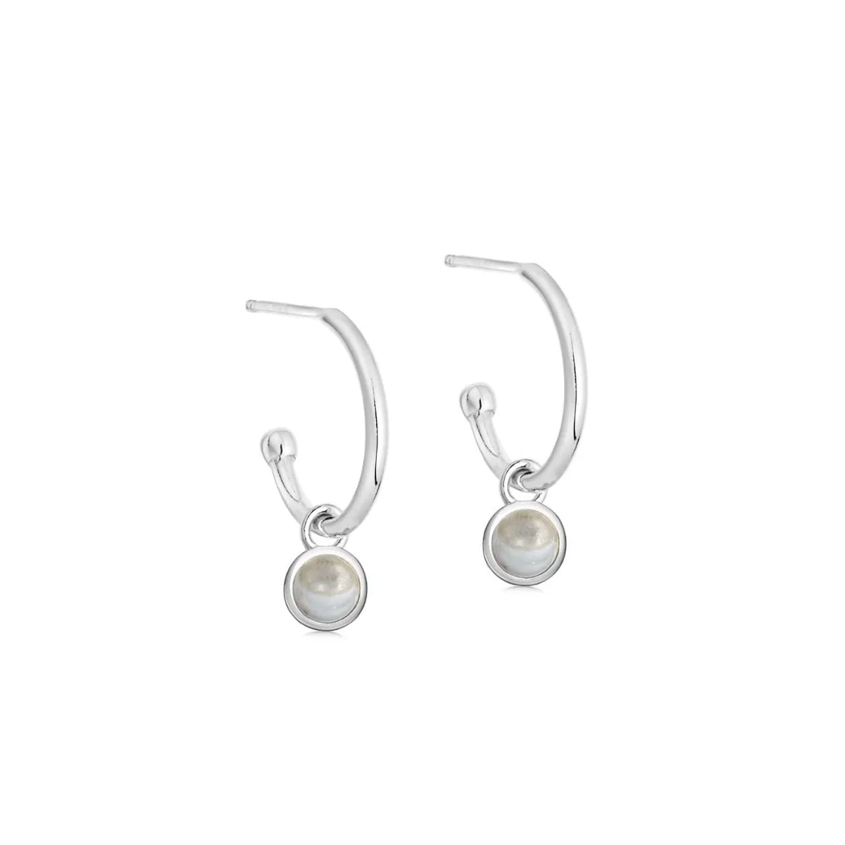 Silver Birthstone Hoop Earrings - Image 9