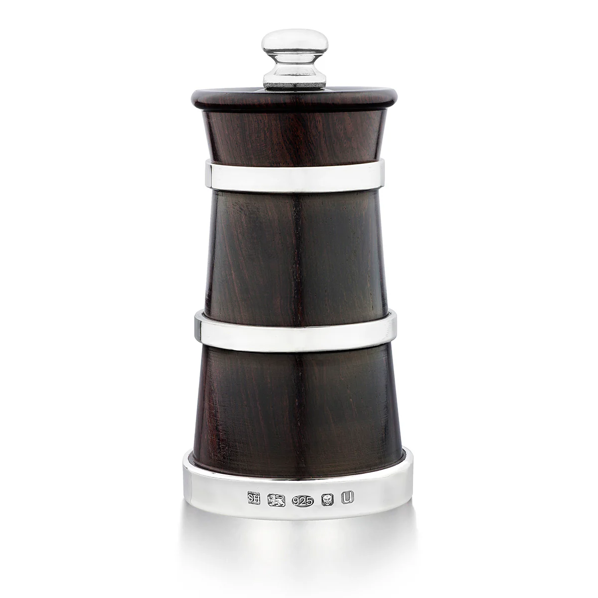 Silver & Blackwood Churn Peppermill