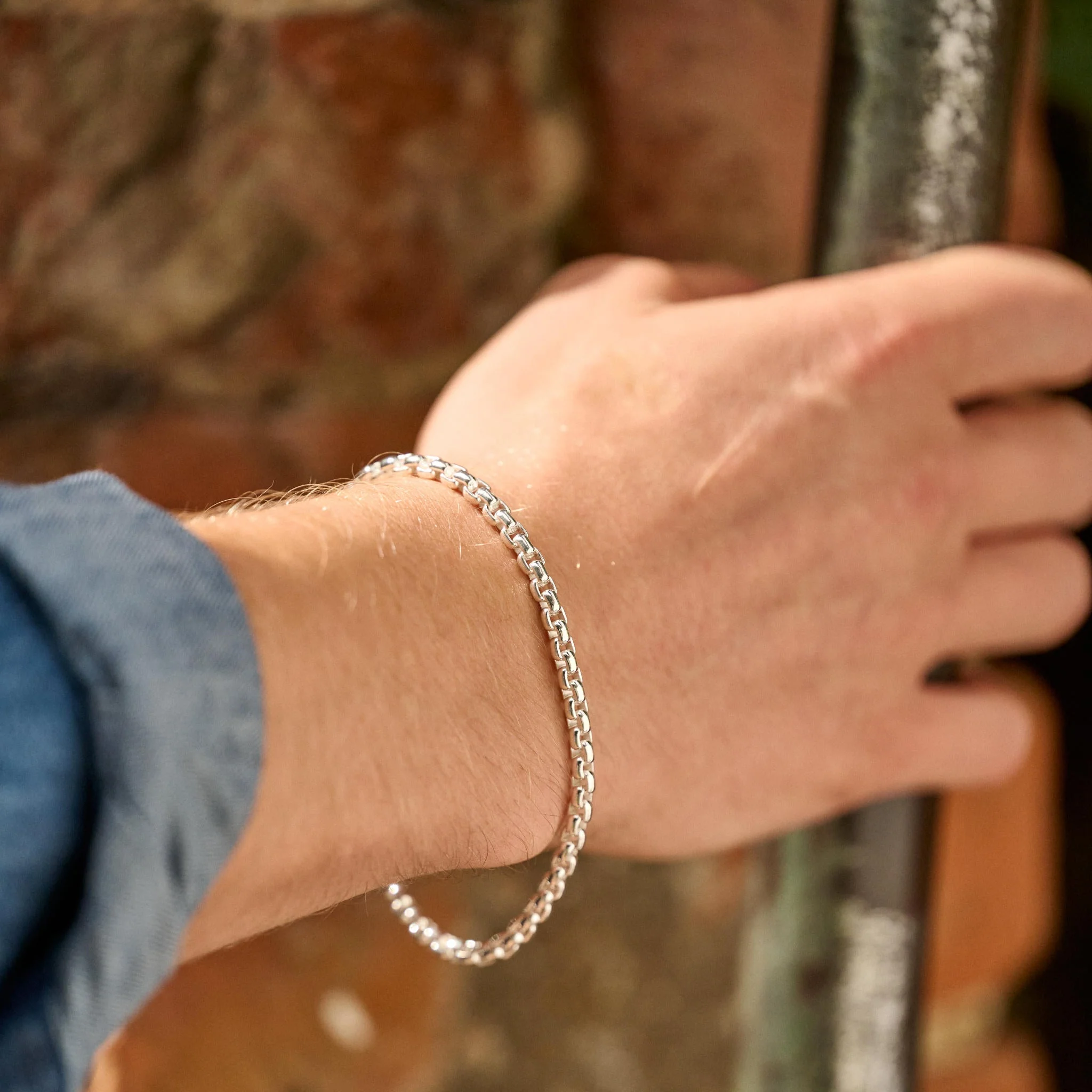 Silver Box Belcher Chain Bracelet - Albert Clasp - Image 3