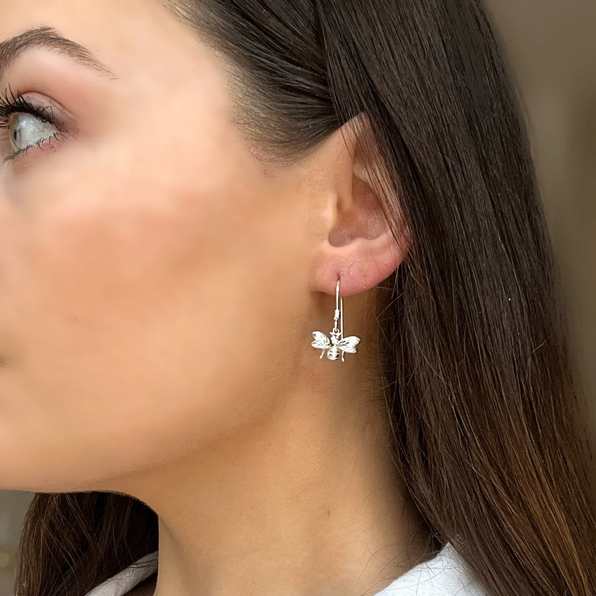 Silver Bee Earrings - Image 3