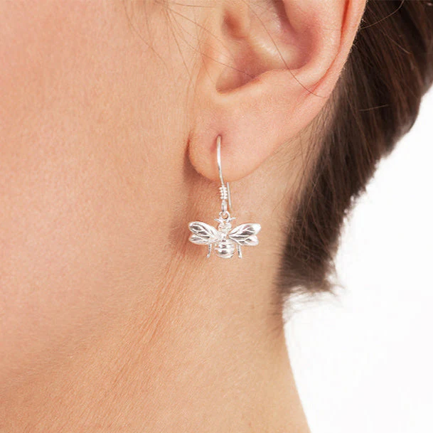 Silver Bee Earrings - Image 4
