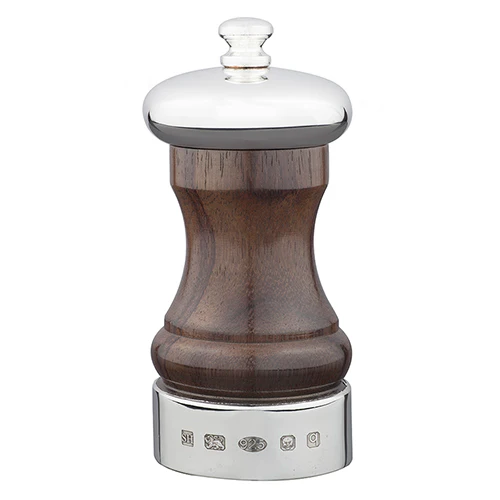 Silver Cap-Band & Rosewood Capstan 4" Saltmill