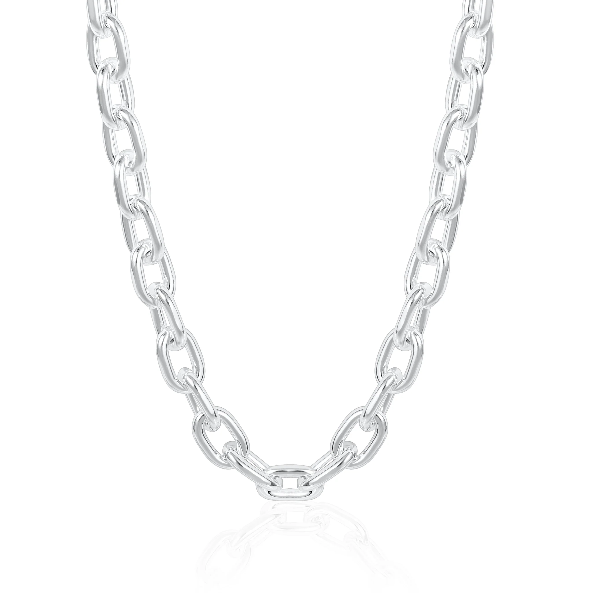Silver Chunky T-Bar Necklace