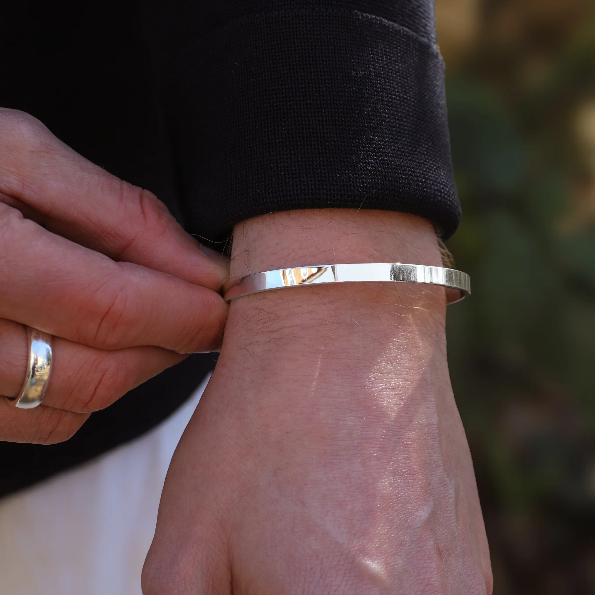Men's Sterling Silver Cuff No.1 - 5mm - Image 3