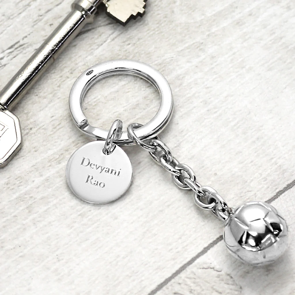 Sterling Silver Keyring - Football - Image 3