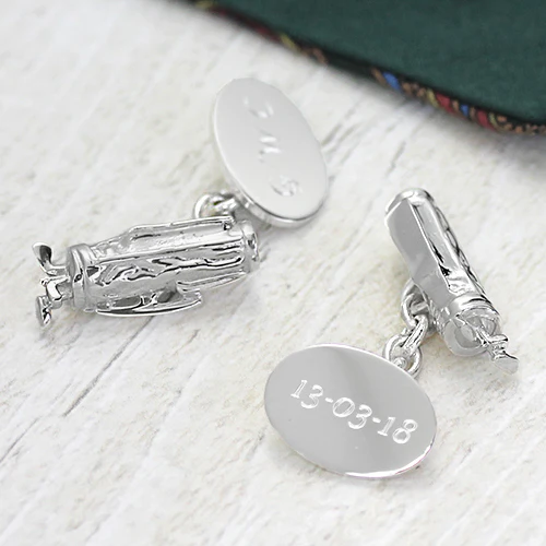 Silver Golf Bag Cufflinks - Image 3
