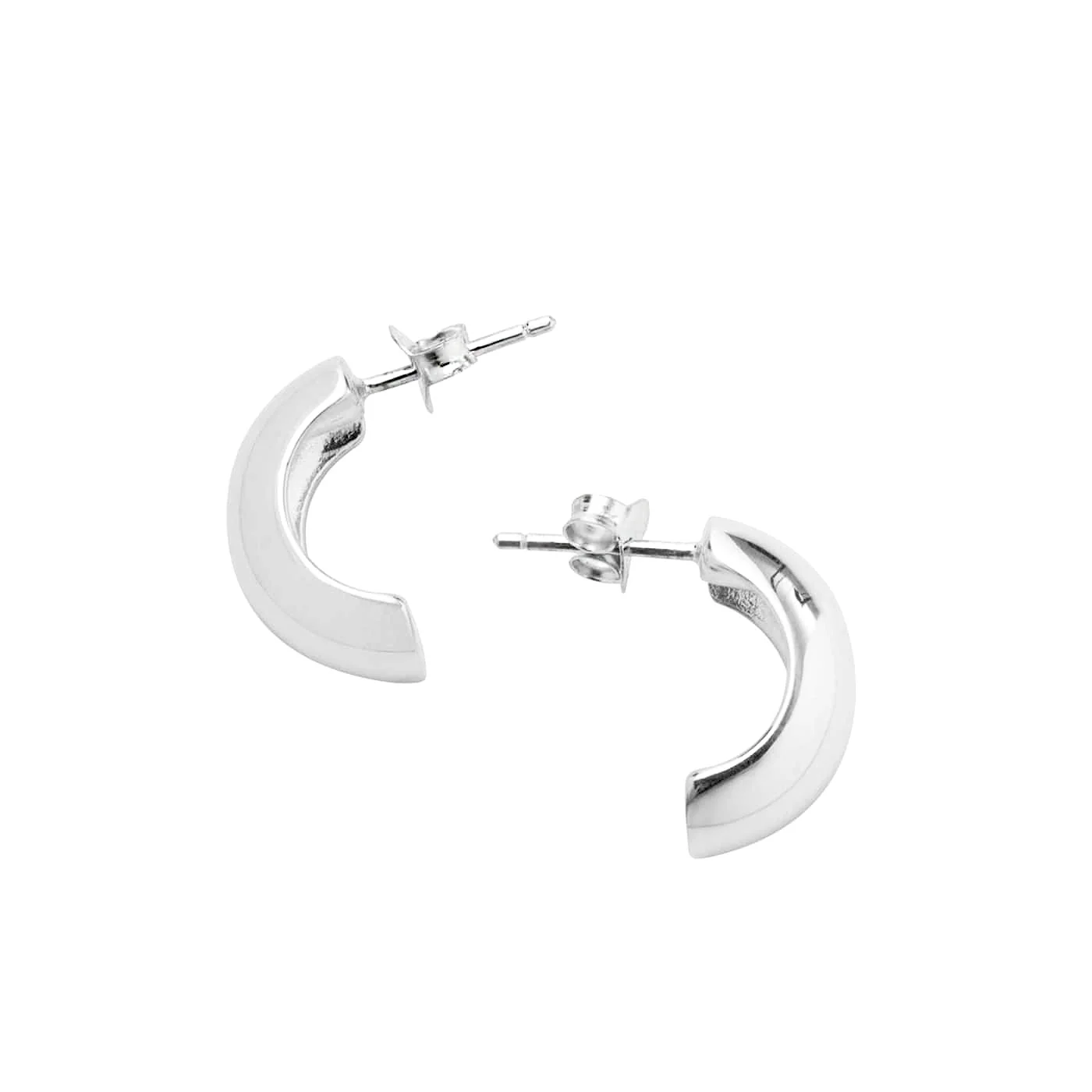 Silver Half Hoop Earrings