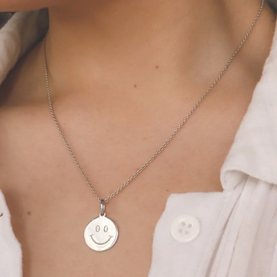 Silver Happy Face Necklace - Image 3