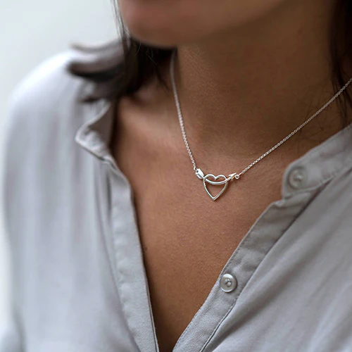 Silver Heart and Arrow Necklace - Image 3