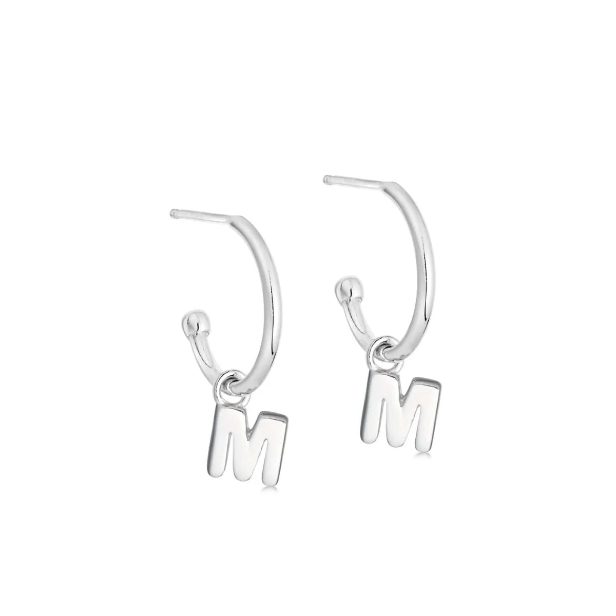 Silver Initial Hoop Earrings - Image 13