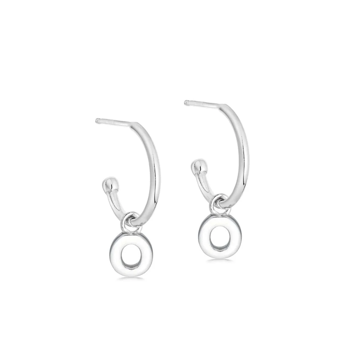 Silver Initial Hoop Earrings - Image 15