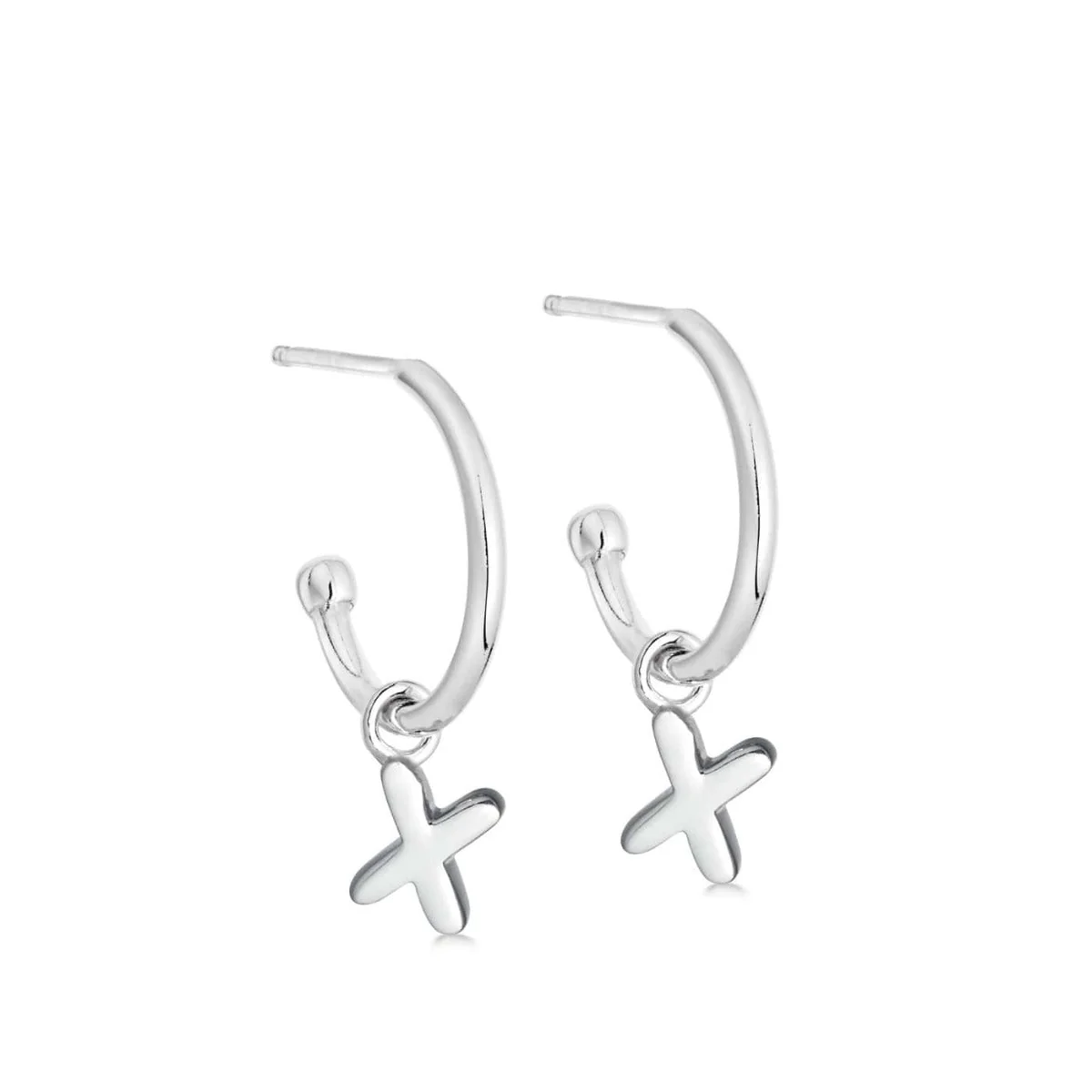 Silver Initial Hoop Earrings - Image 24