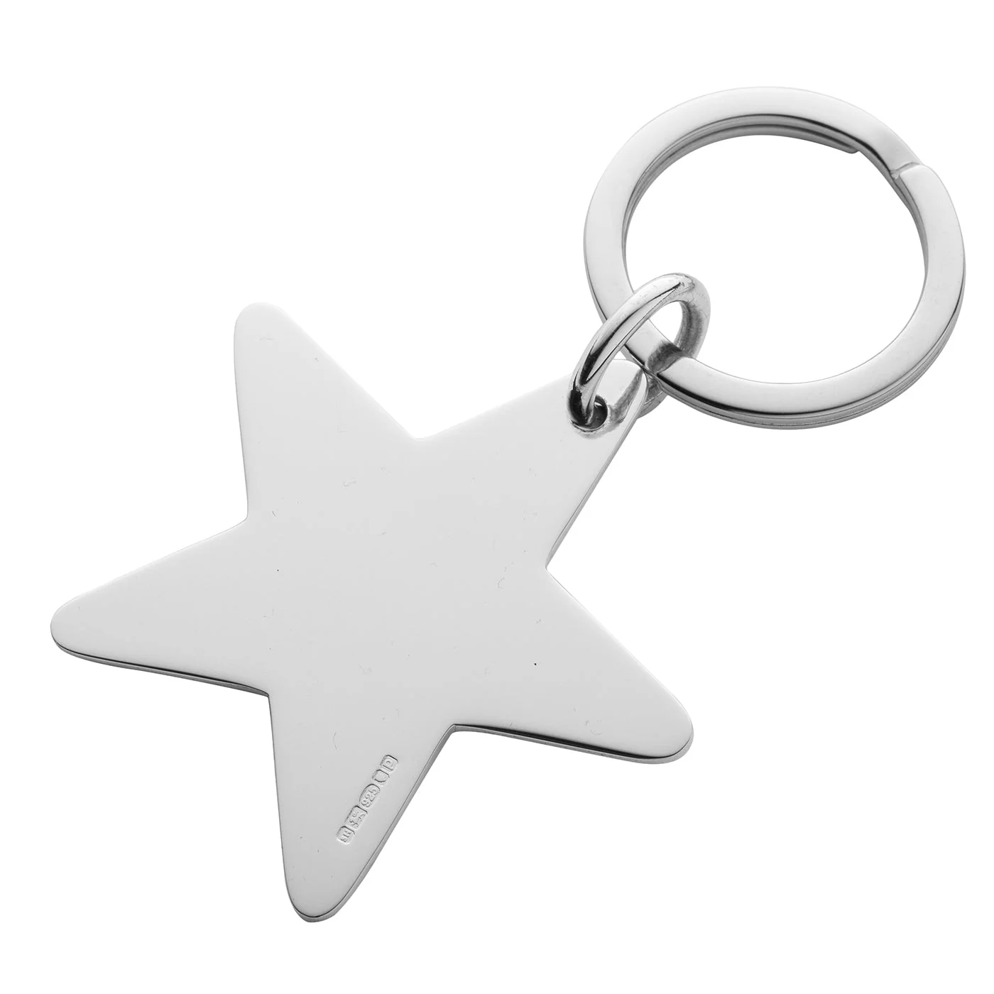 Sterling Silver Keyring - Flat Star - Image 3