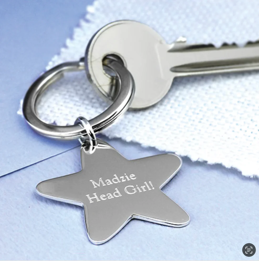 Sterling Silver Keyring - Flat Star - Image 4