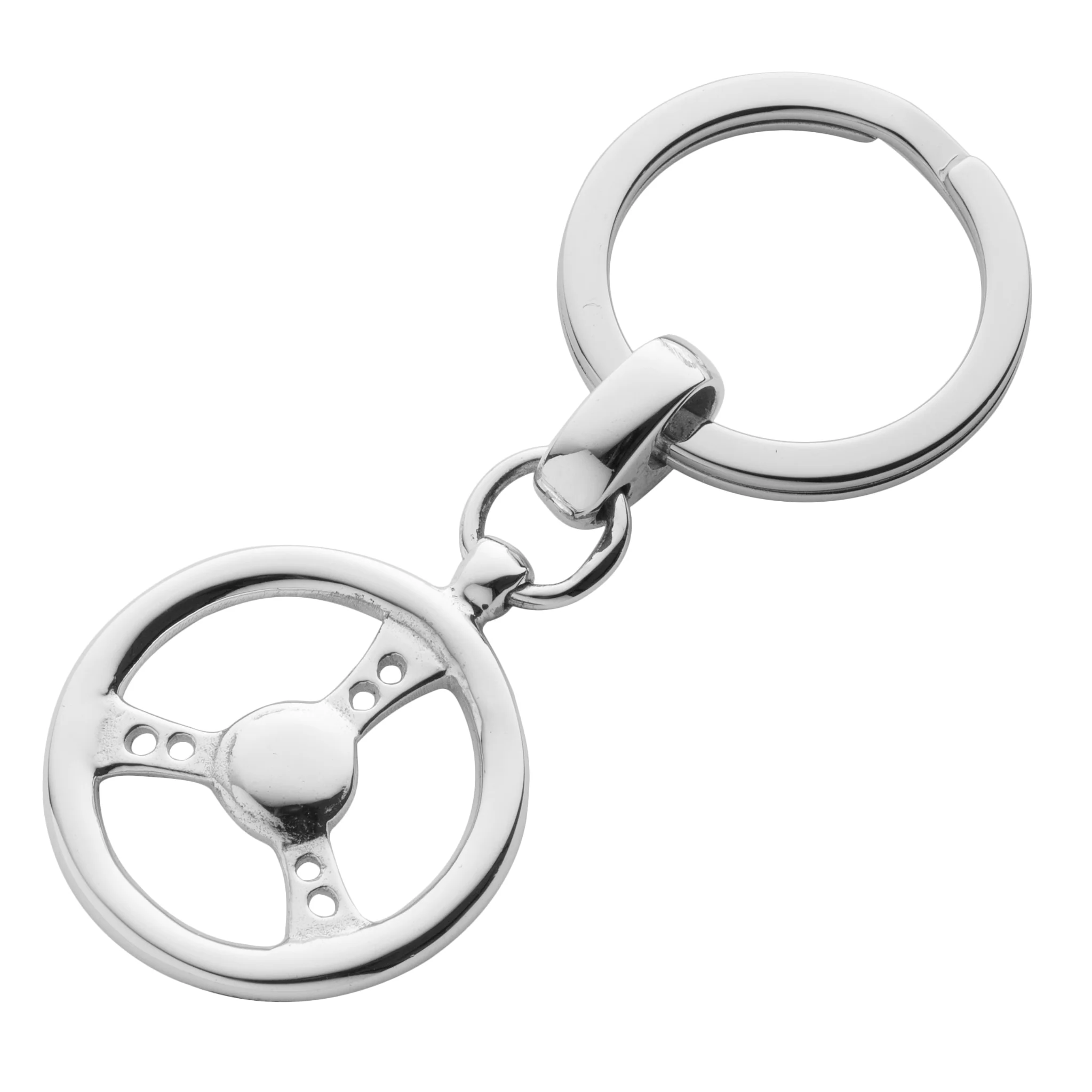 Sterling Silver Keyring - Steering Wheel