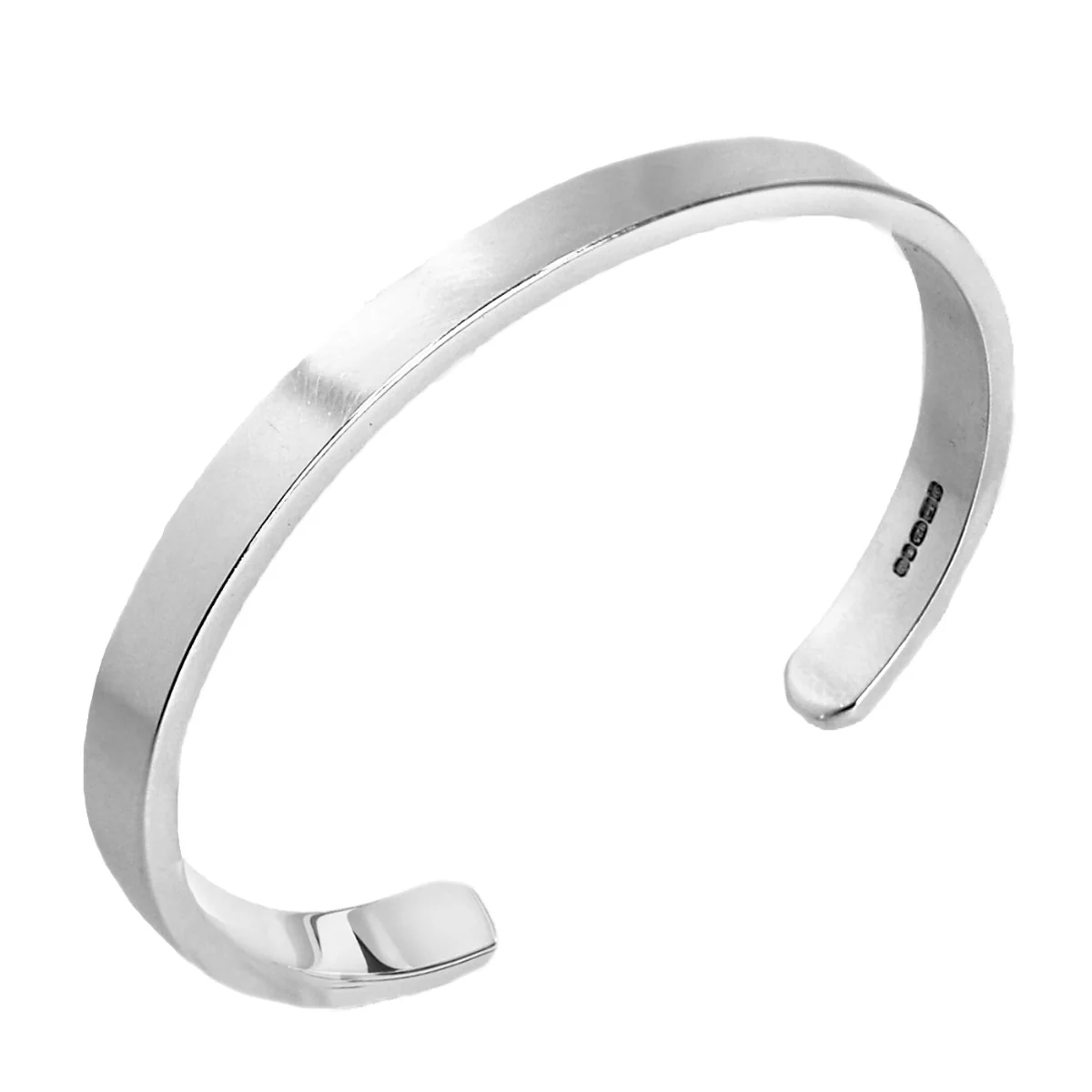 Men's Chunky Sterling Silver Cuff No.3 - 7mm Matt - Image 4