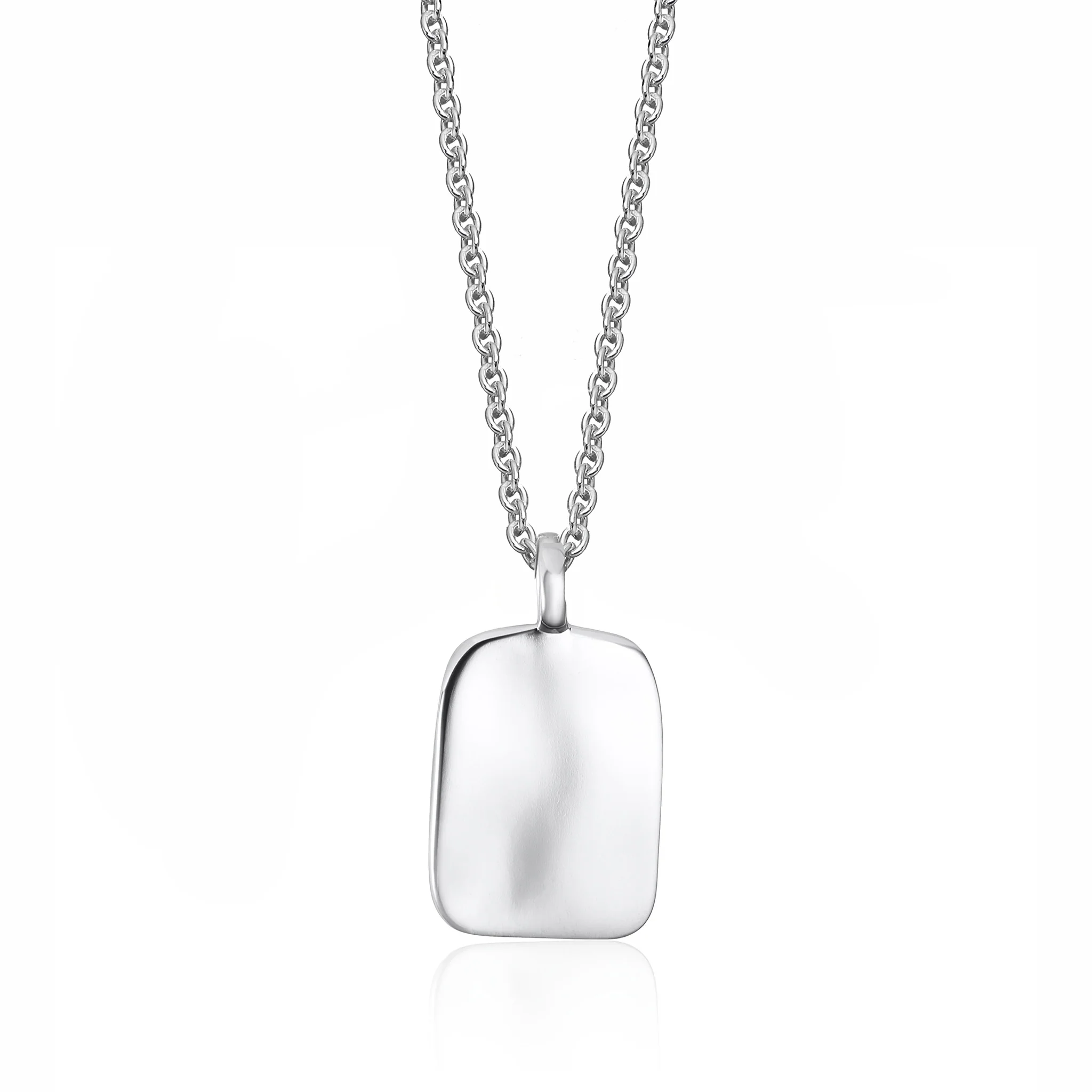 Silver Molten Dog Tag Pendant