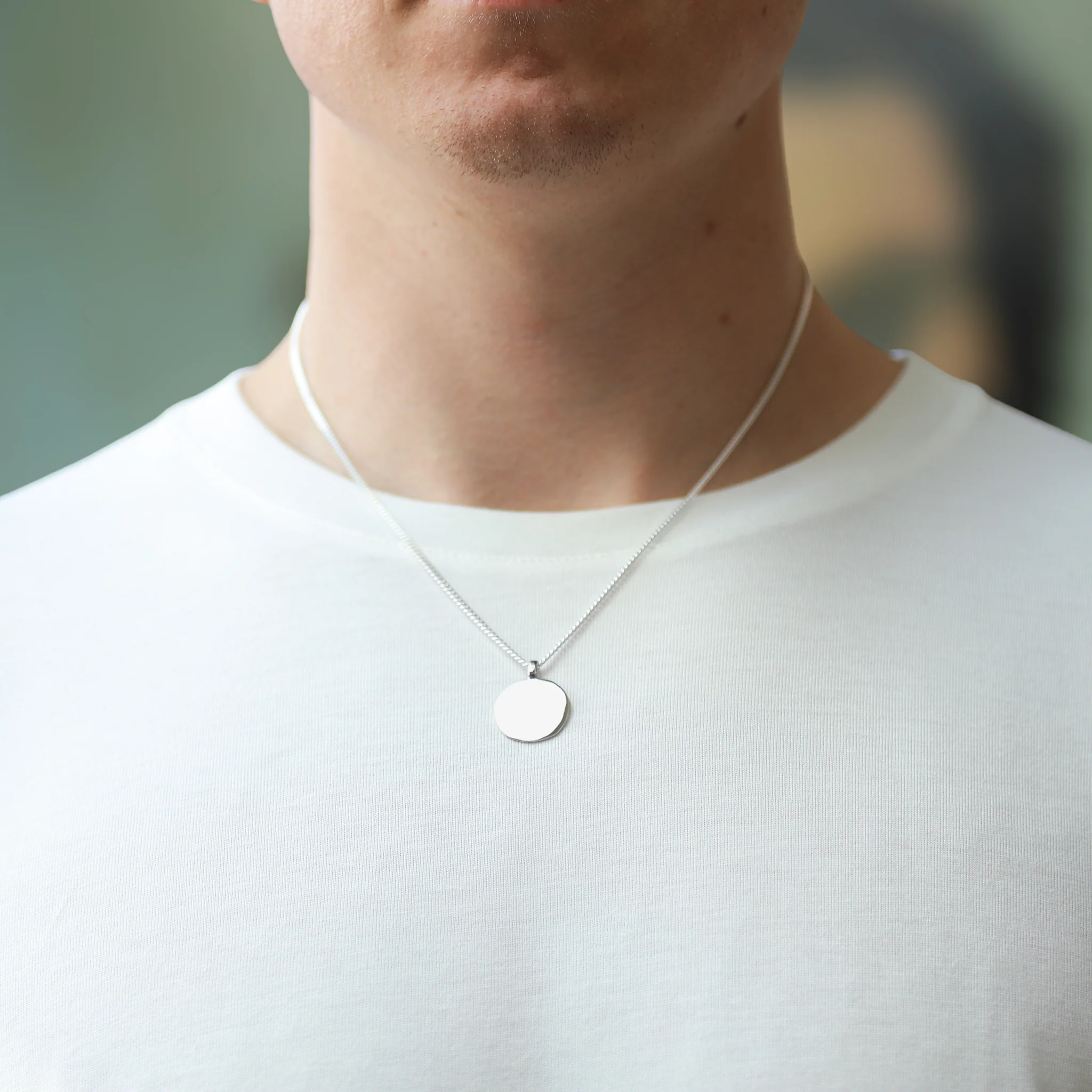 Sterling Silver Perfectly Imperfect Disc Pendant - Image 3