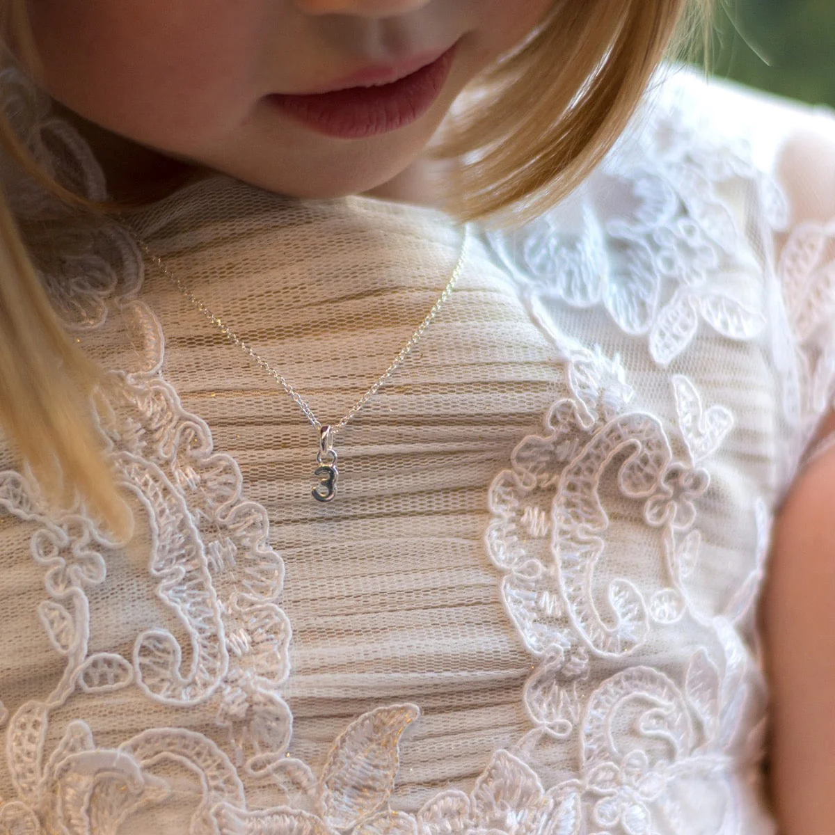 Silver Number Necklace - Image 3