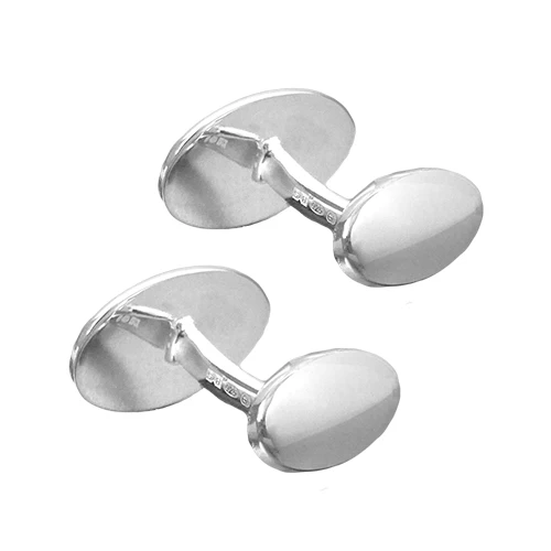 Silver, Red & Gold Striped Vitreous Enamel Cufflinks - Image 3