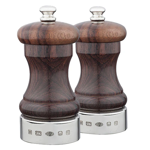 Silver & Rosewood Capstan 4" Saltmill - Image 3