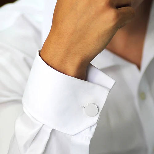 Silver Round Hinged Cufflinks - Image 3