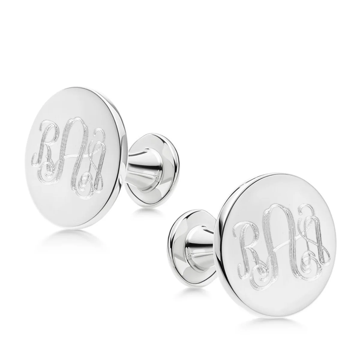 Monogram Silver Push Through Cufflinks - Image 3