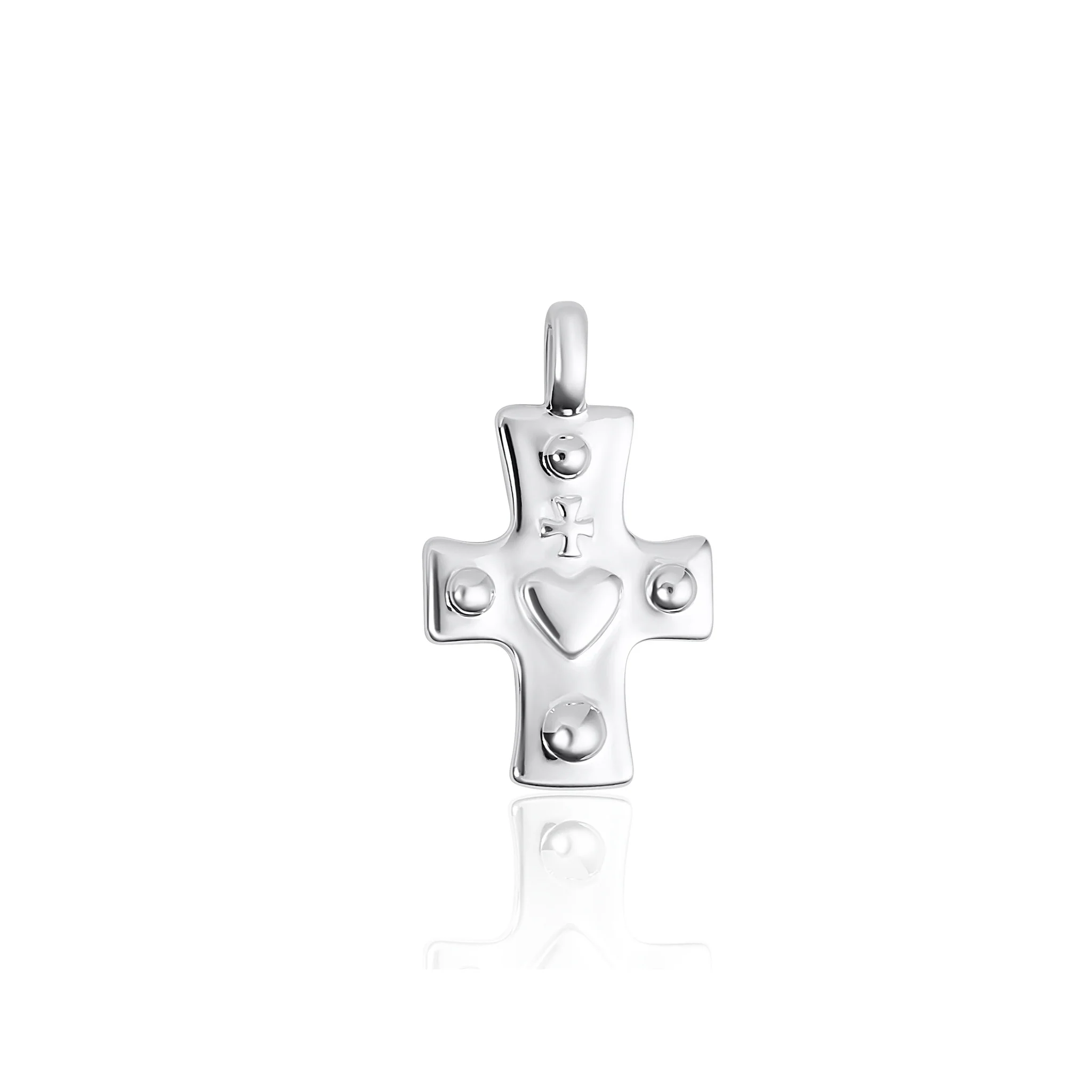 Silver Sacred Heart Cross Pendant - Image 4