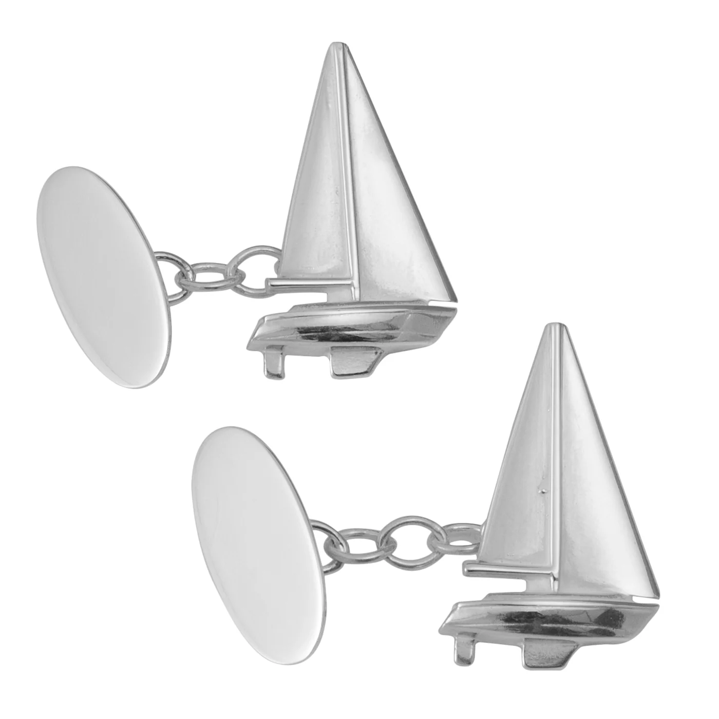 Silver Sailing Boat Cufflinks