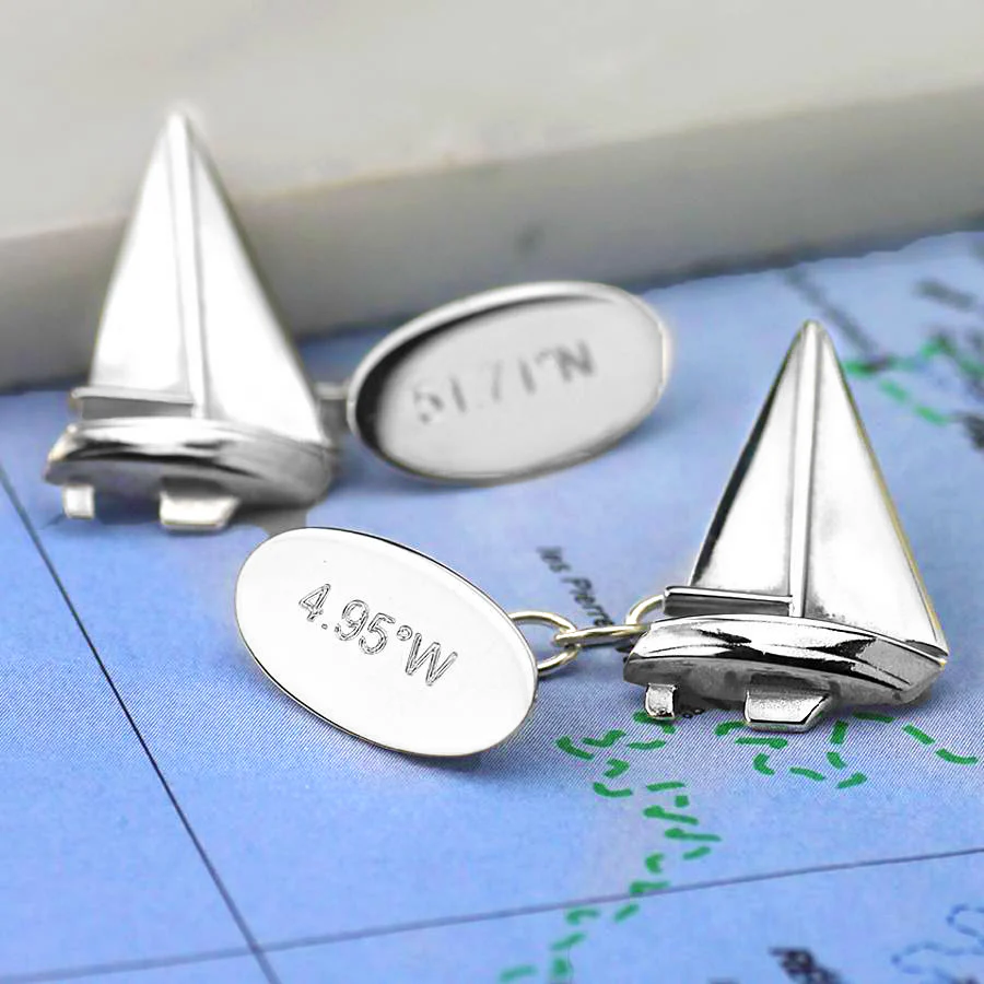 Silver Sailing Boat Cufflinks - Image 3