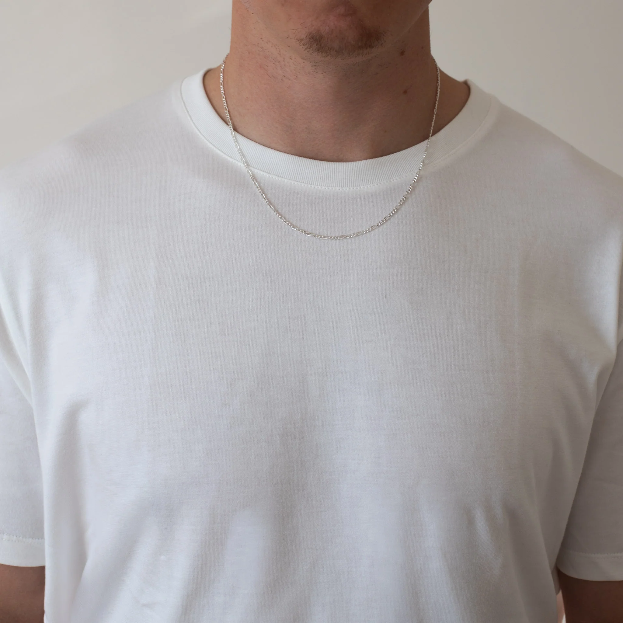 Sterling Silver Slim Figaro Chain Necklace - Image 3