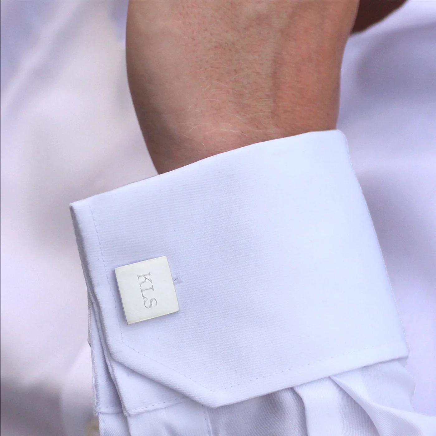 Sterling Silver Square Hinged Cufflinks - Image 3