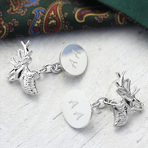 Silver Stags Head Cufflinks - Image 3
