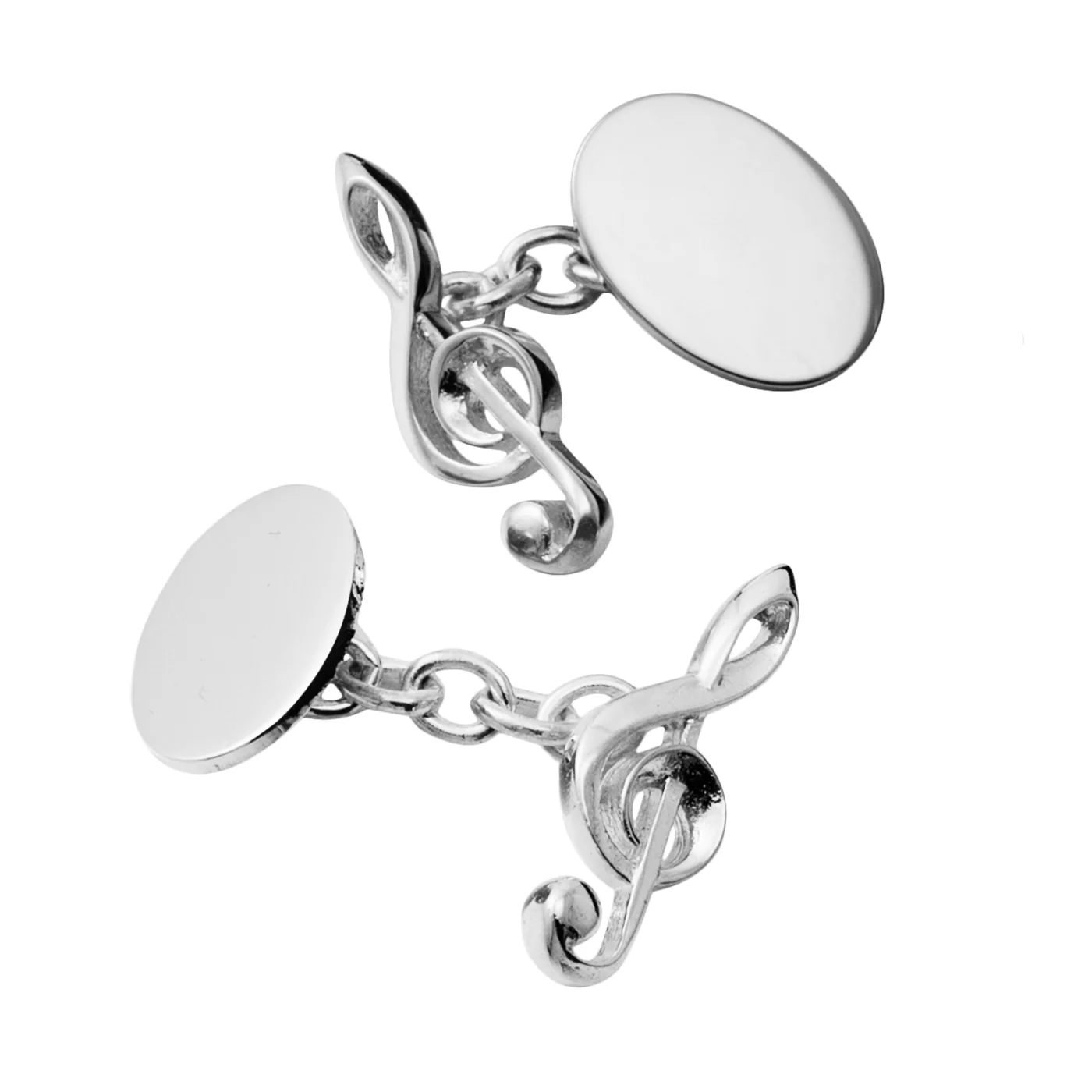 Silver Music Note Cufflinks