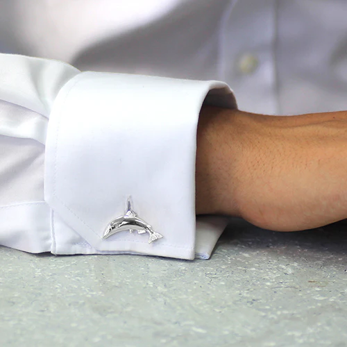 Silver Fish Cufflinks - Image 2