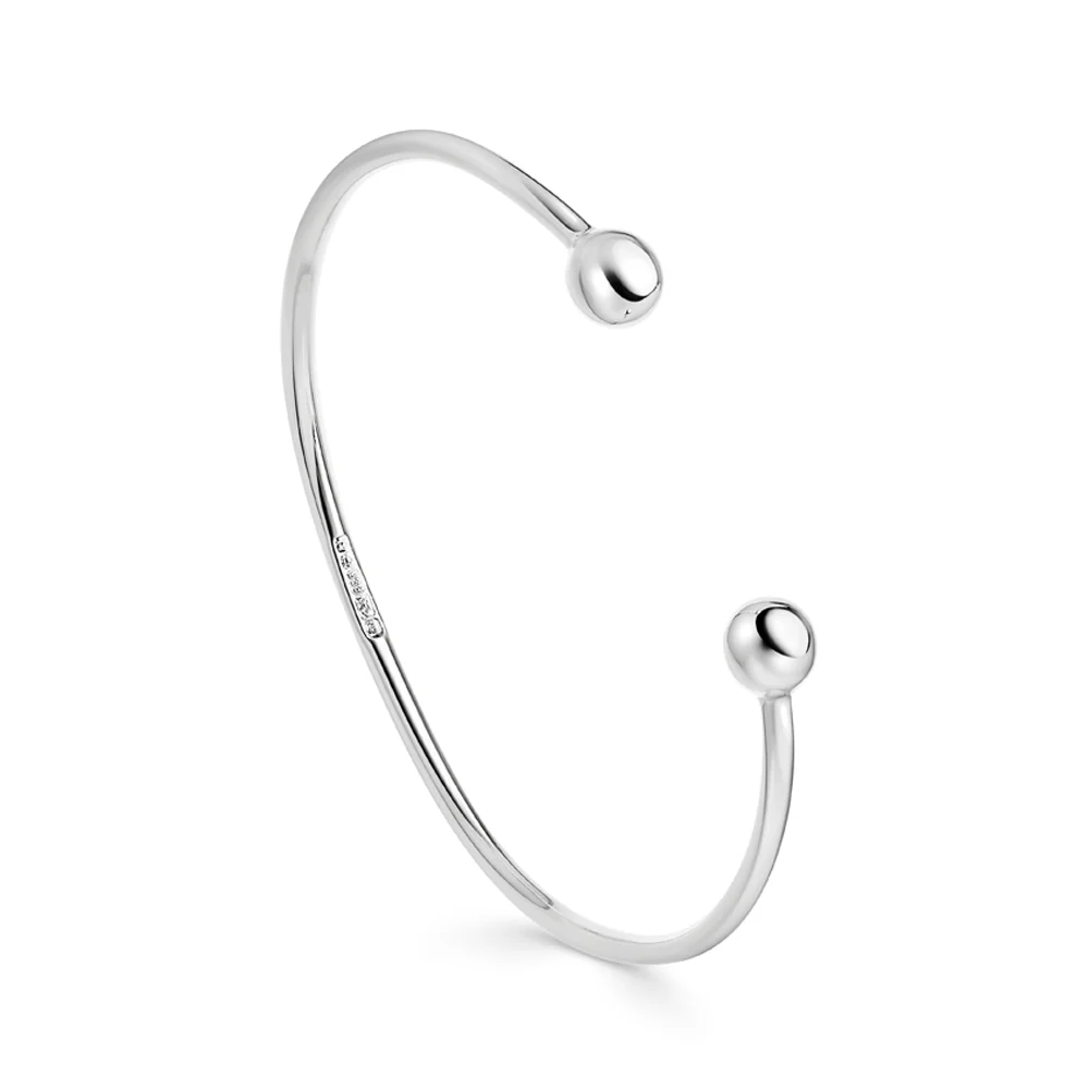 Slim Silver Torque Bracelet - Image 3